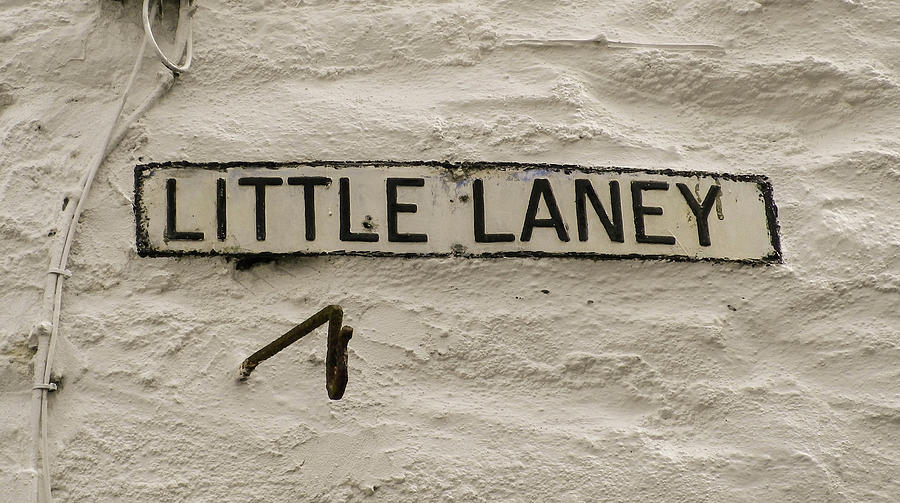 Little Laney Sign Polperro Cornwall Photograph by Richard Brookes