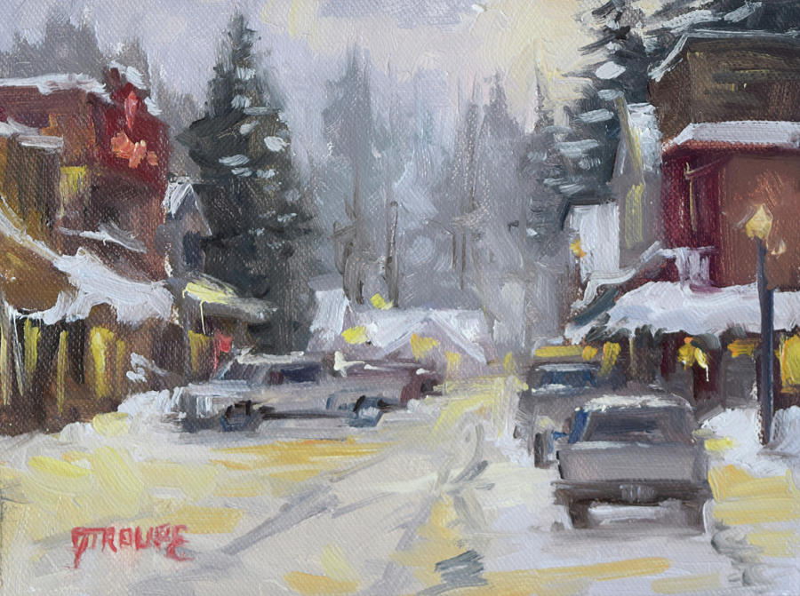 Glacier National Park Painting - Little Mountain Village by Jeff Troupe