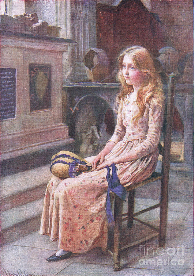 Sadness Photograph - Little Nell In The Old Church, Illustrations For character Sketches From Dickens Compiled By B.w. Matz, 1924 by Harold Copping