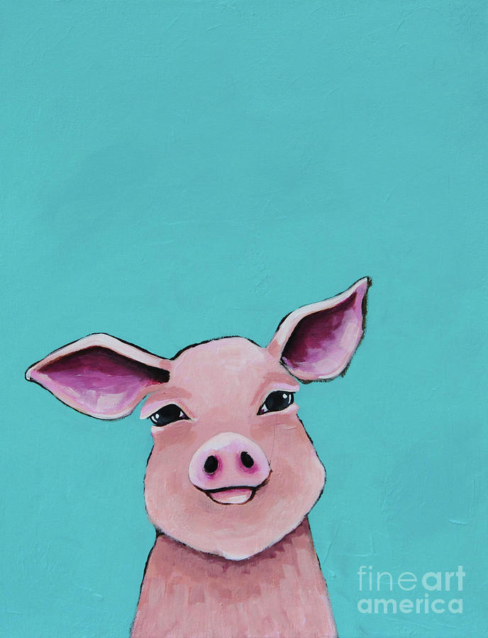 Little Pig Painting by Lucia Stewart