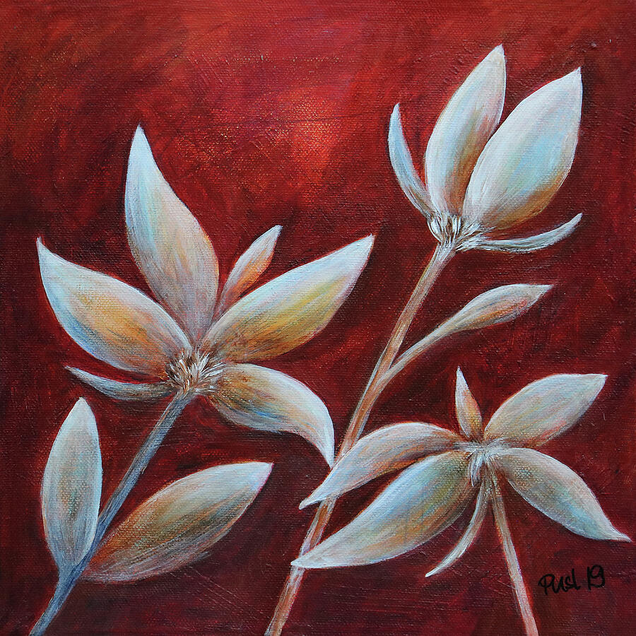 Little Plants Painting by Jutta Maria Pusl