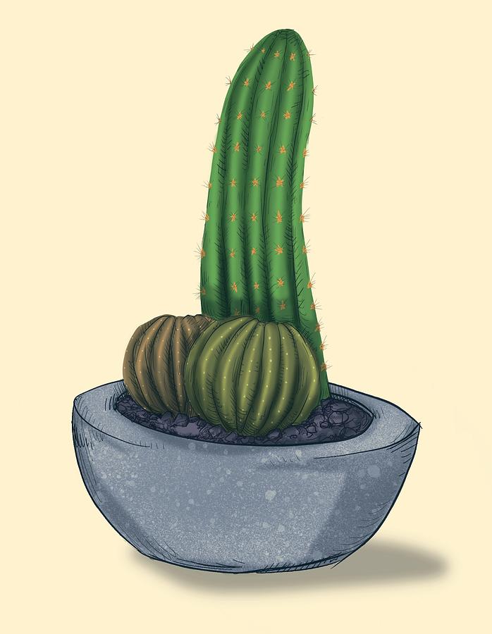 Cactus Drawing - Little Prick by Ludwig Van Bacon
