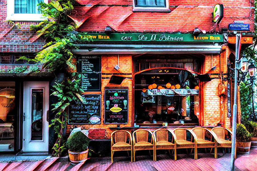 Little Pub Downtown Amsterdam Art Photograph by Debra and Dave Vanderlaan