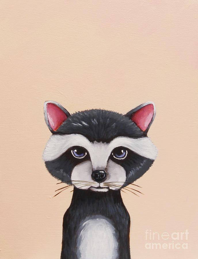 Little Raccoon Painting by Lucia Stewart