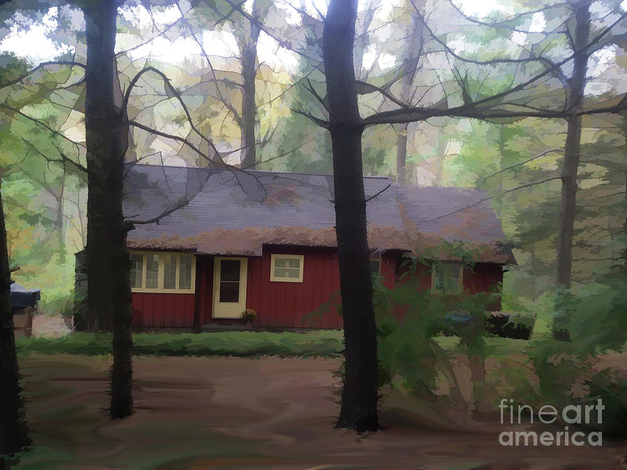 Little Red House in the Woods Photograph by Xine Segalas