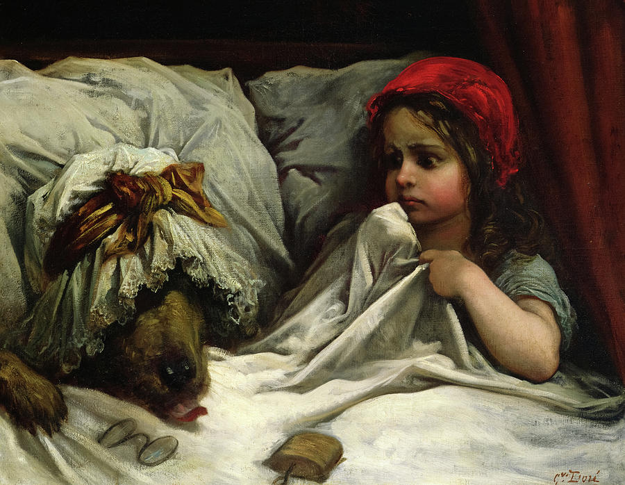 Little Red Riding Hood, 1862 Painting by Gustave Dore Pixels