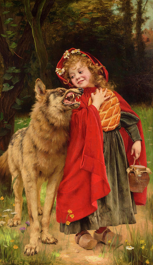 Gustave Dore Painting - Little Red Riding Hood by Gabriel Ferrier