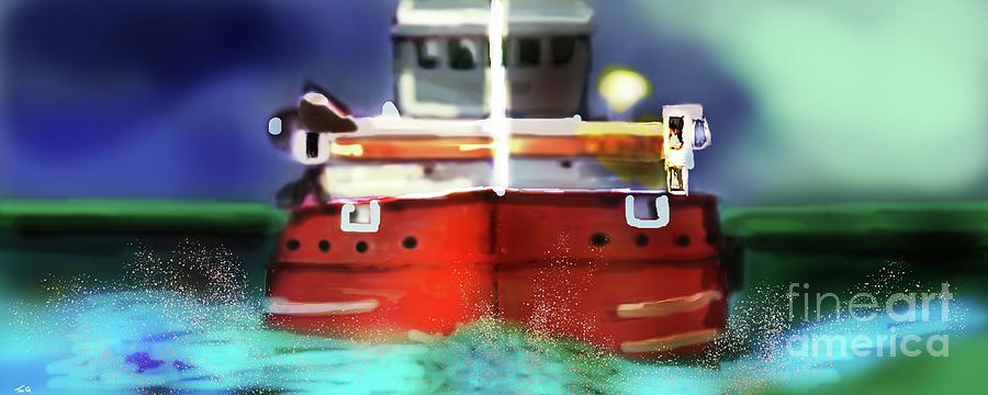 Little Red Ship Digital Art by Julie Grimshaw