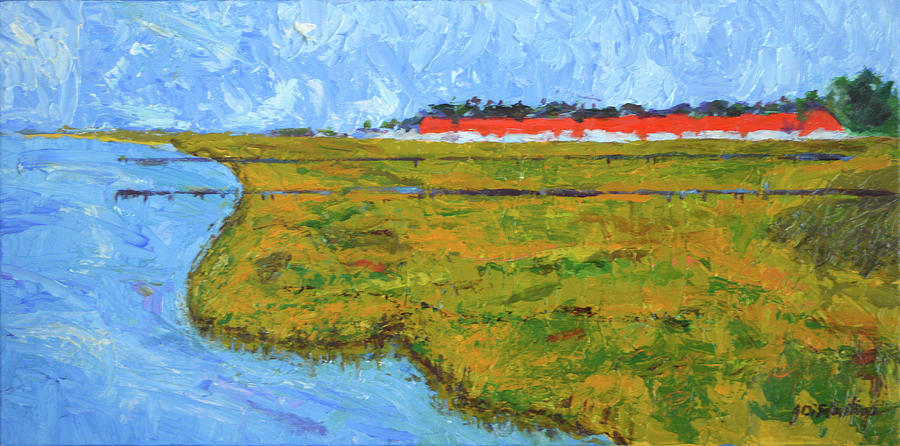 Little River Painting - Little River Harbor, SC by Joe DiSabatino