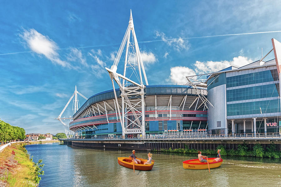 Abstract Photograph - Little Rowers At The Millennium Stadium by Steve Purnell