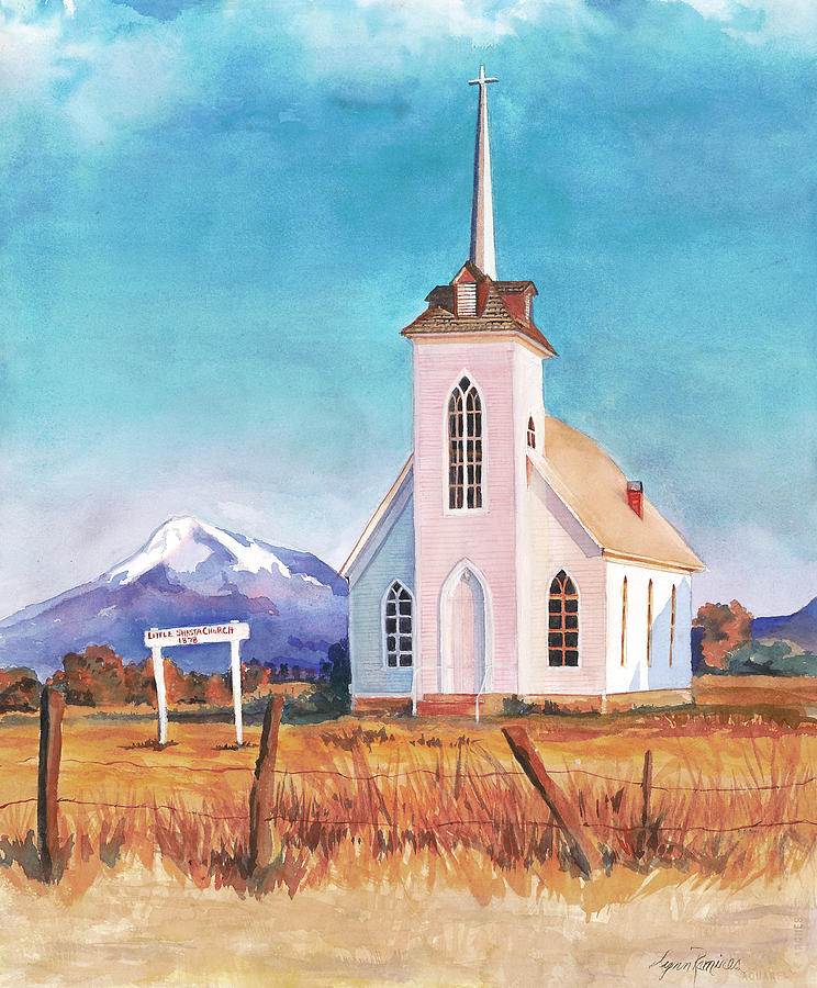 Little Shasta Church Painting by Lynn Ramires - Fine Art America