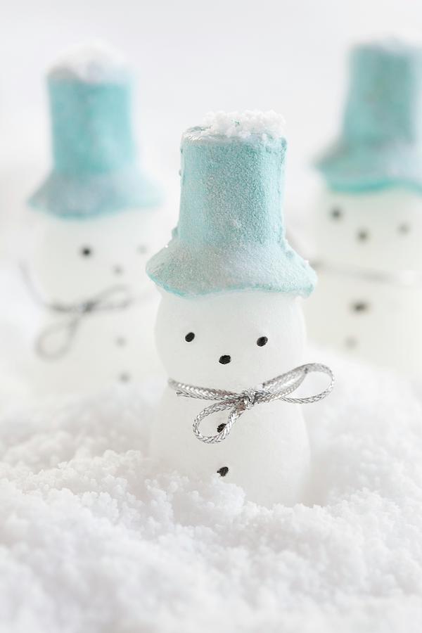 Little Snowmen In Snow Photograph by Martina Schindler