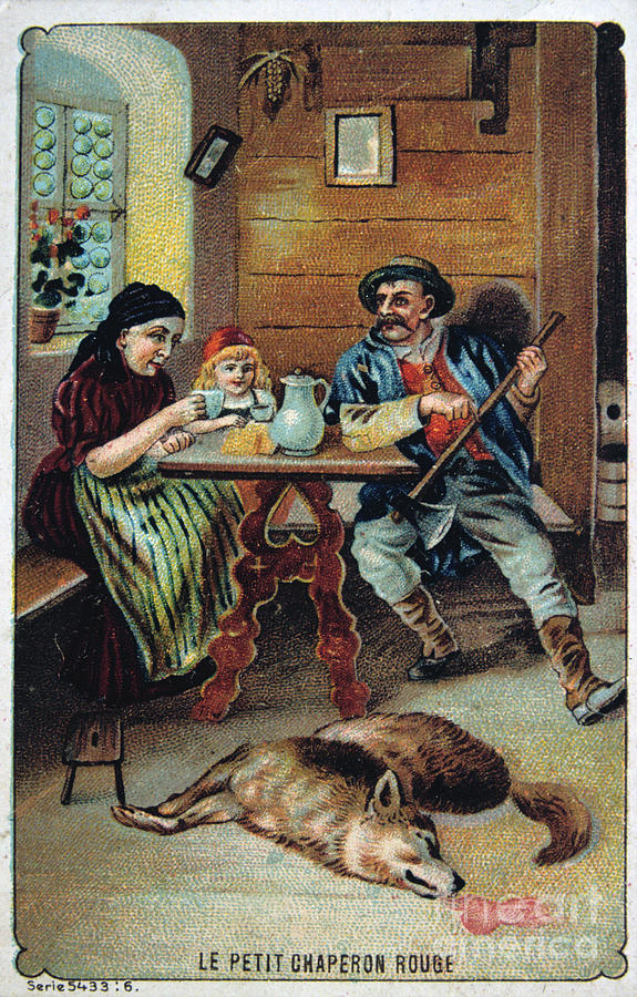 Litttle Red Riding Hood, 19th Century Drawing by Print Collector