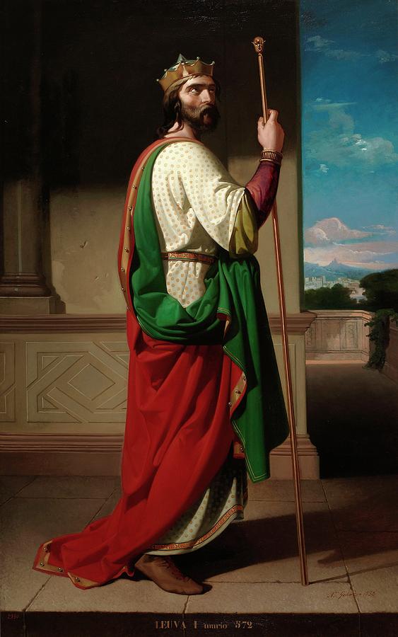 Liuva I, Visigothic King, 1855, Spanish School, Canvas, 224 cm x 140 cm... Painting by Antonio Gisbert -1834-1901-