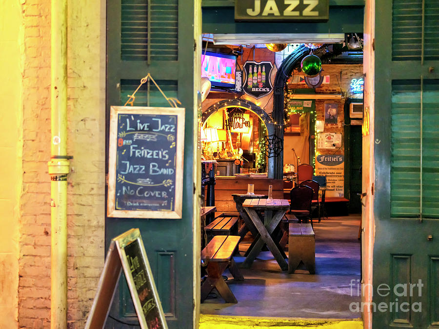 Live Jazz at Fritzels New Orleans at Night Photograph by John Rizzuto