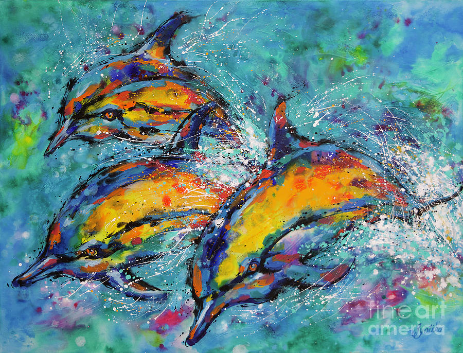 Joyful Dolphins by Jyotika Shroff Joyful Dolphins by Jyotika Shroff