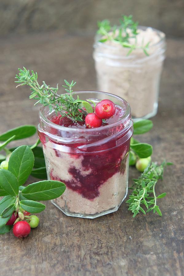 Liver Sausage With Lingonberries In A Screw-top Jar Photograph by Martina Schindler
