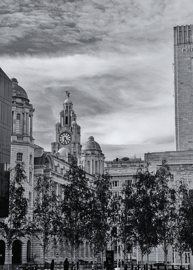 Liverpool Street Scene Monochrome Photograph