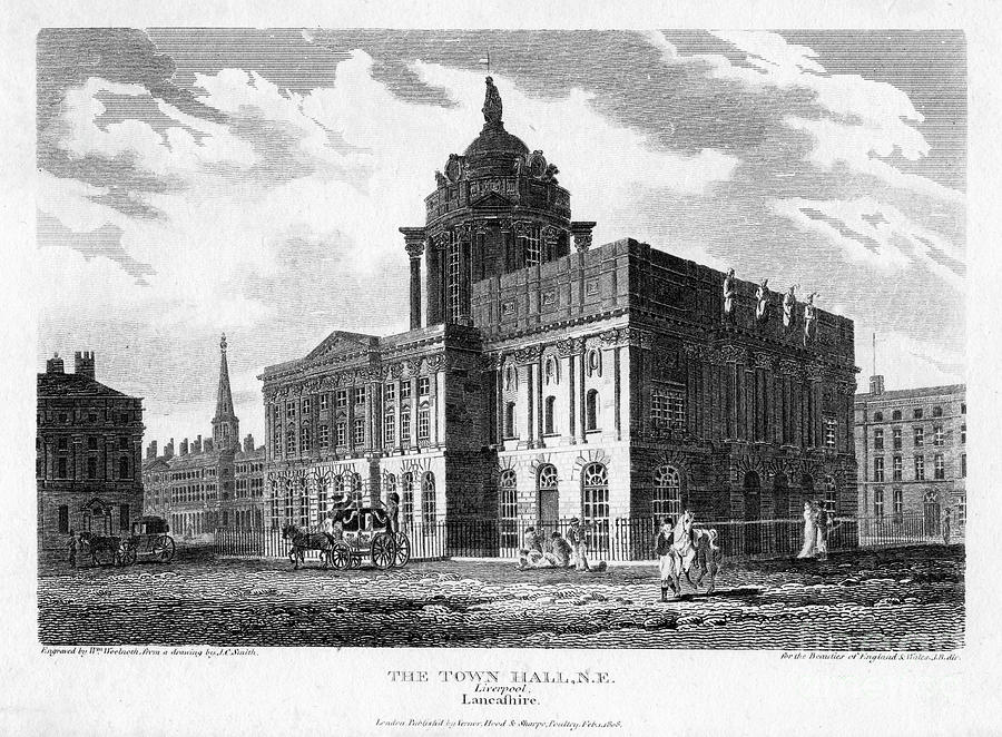 Liverpool Town Hall, Merseyside Drawing by Print Collector