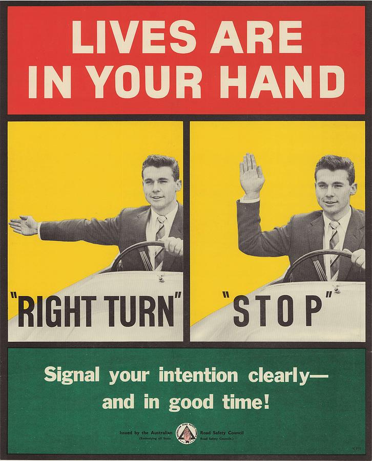 Lives are in your hand Road Safety Poster circa 1939 1959 Painting by ...