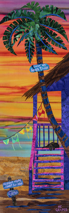 Sunset Painting - Livin On Beach Time by K.c. Grapes
