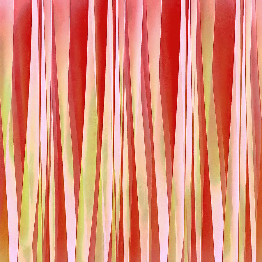 Living Coral and Blood Orange Striped Pattern Digital Art by Taiche Acrylic Art
