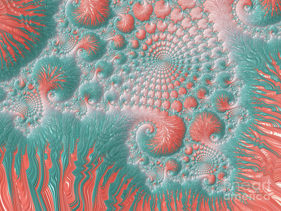 Abstract Digital Art - Living Coral Reef Abstract by Anna Bliokh