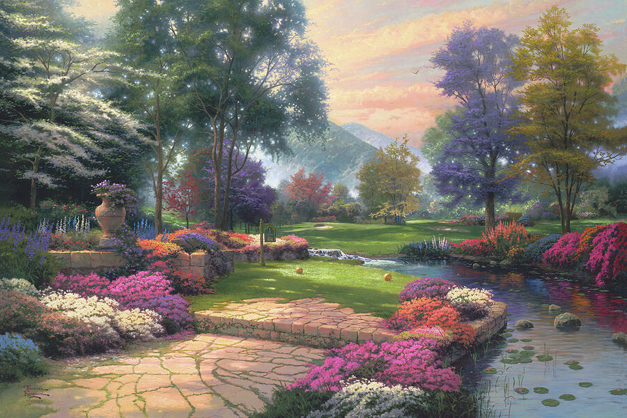Living Waters Golfers Paradise Painting by Thomas Kinkade Living Waters Golfers Paradise Painting by Thomas Kinkade