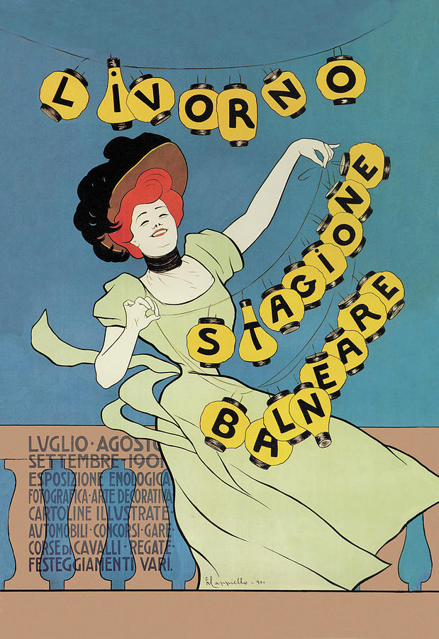 Livorno - Seaside Season Painting by Leonetto Cappiello - Fine Art America