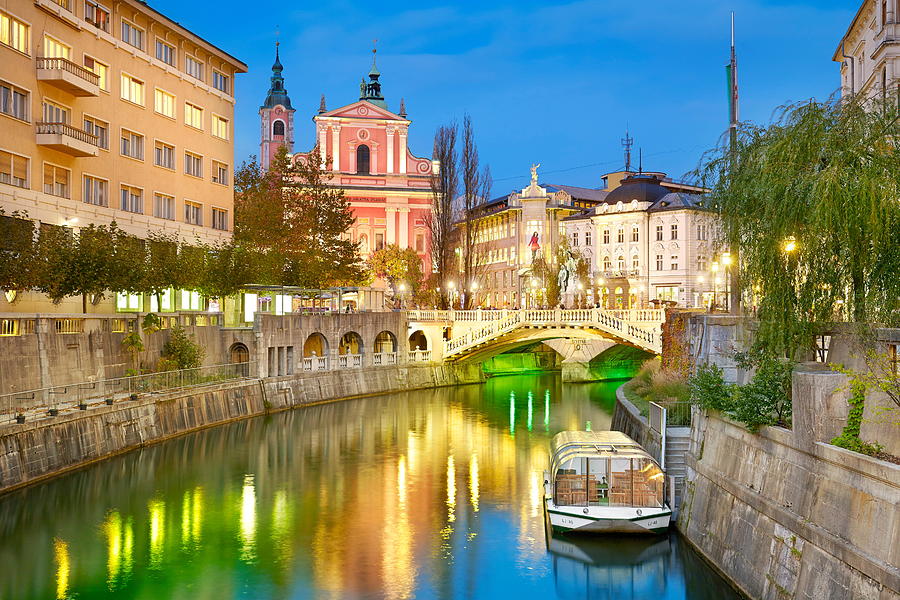 Ljubljana At Evening Time, Slovenia Photograph by Jan Wlodarczyk - Fine ...