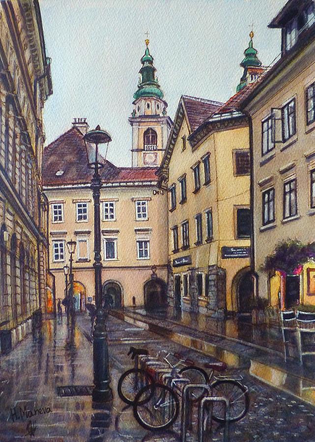 Ljubljana, Slovenia Painting by Henrieta Maneva