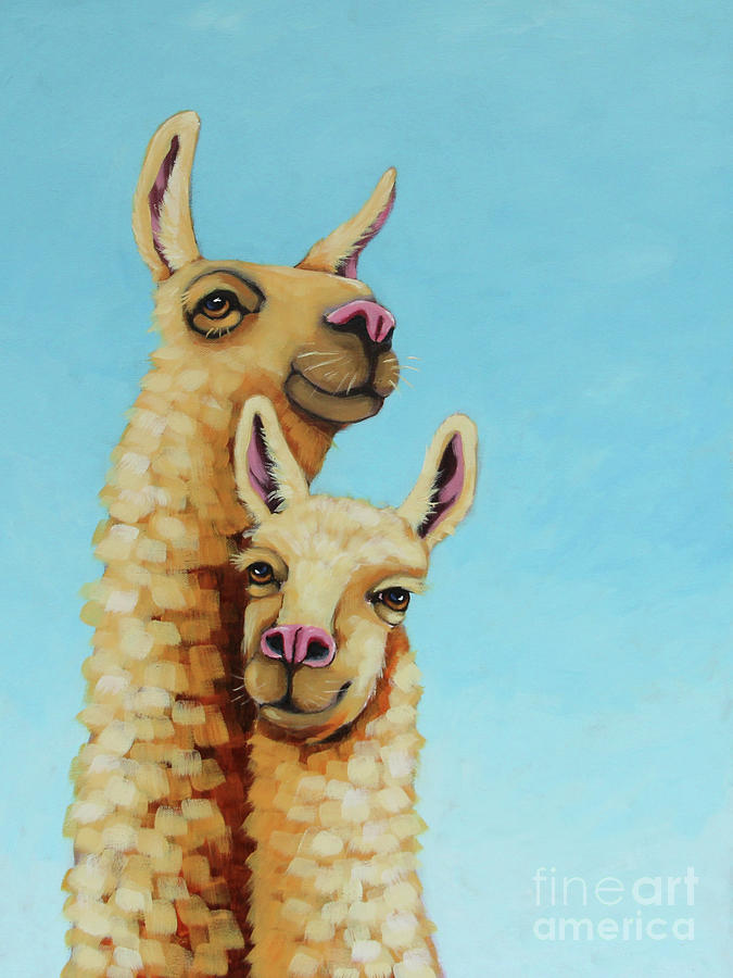 Llama and Mama Painting by Lucia Stewart