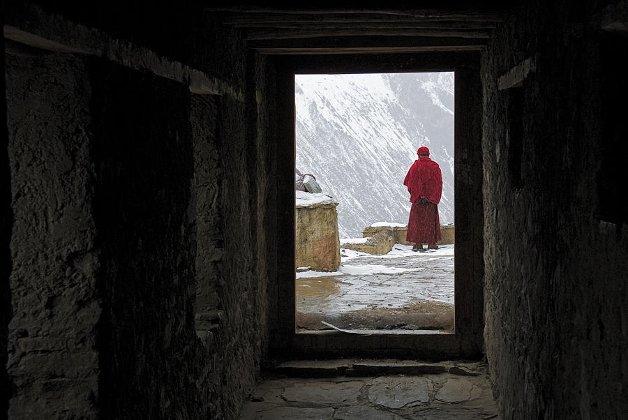 Winter Photograph - Llama-ji At Lamayuru Monastery by Benton Murphy Md