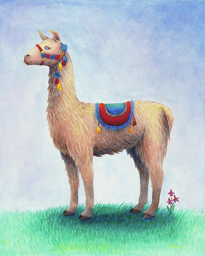 Llama Painting - Llama Peru by Alvina Kwong