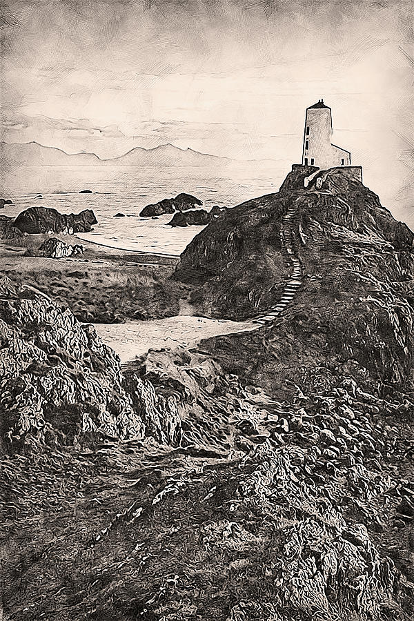 Llanddwyn Island Lighthouse - 01 Painting by AM FineArtPrints