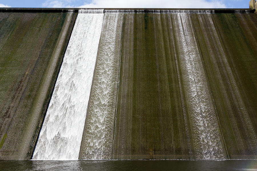 Llys y Fran Reservoir Dam overflow Photograph by Seeables Visual Arts