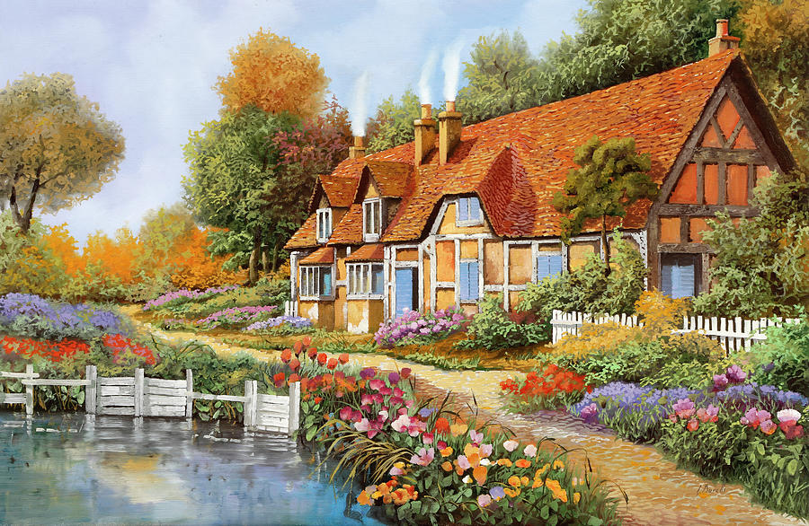 England Painting - Lo Steccato Sul Fiume by Guido Borelli England Painting - Lo Steccato Sul Fiume by Guido Borelli