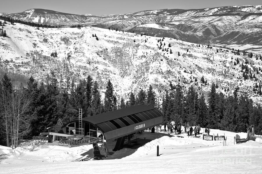 Loading Aspen Highlands Cloud 9 Chair Black And White Photograph by Adam Jewell