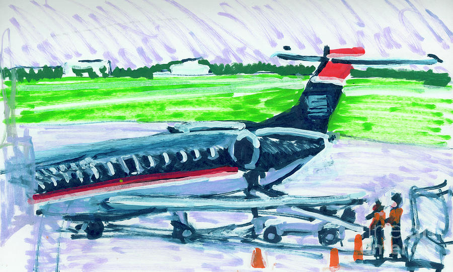 Loading the Plane Painting by Candace Lovely