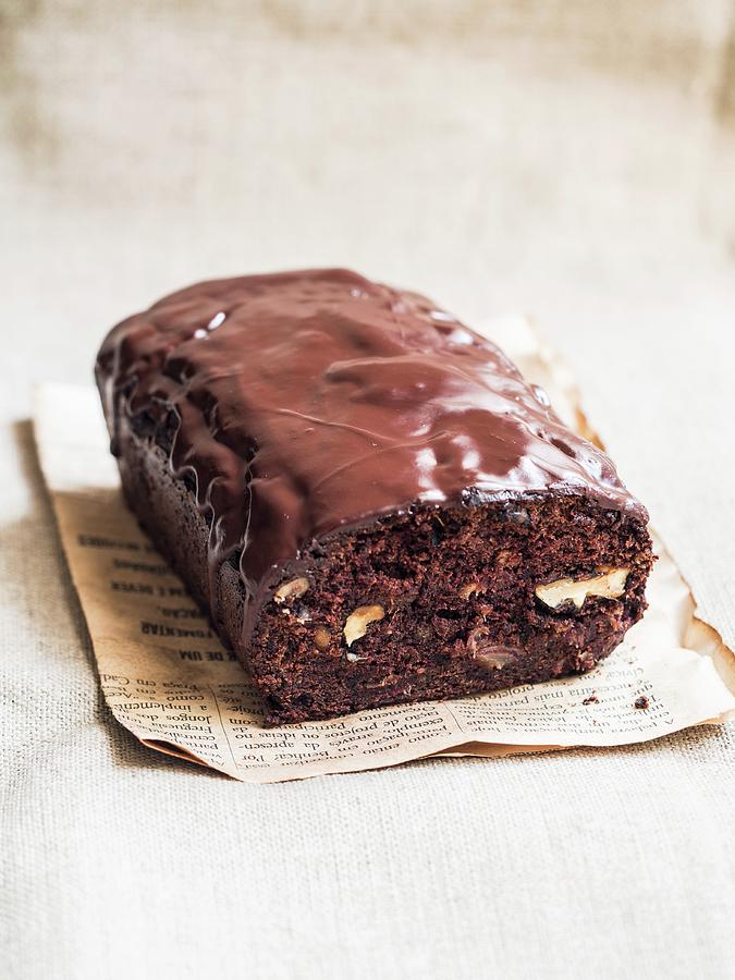 Loaf Of Gluten-free Chocolate Cake Made With Green Banana Flour, Dates And Nuts Photograph by Magdalena Paluchowska