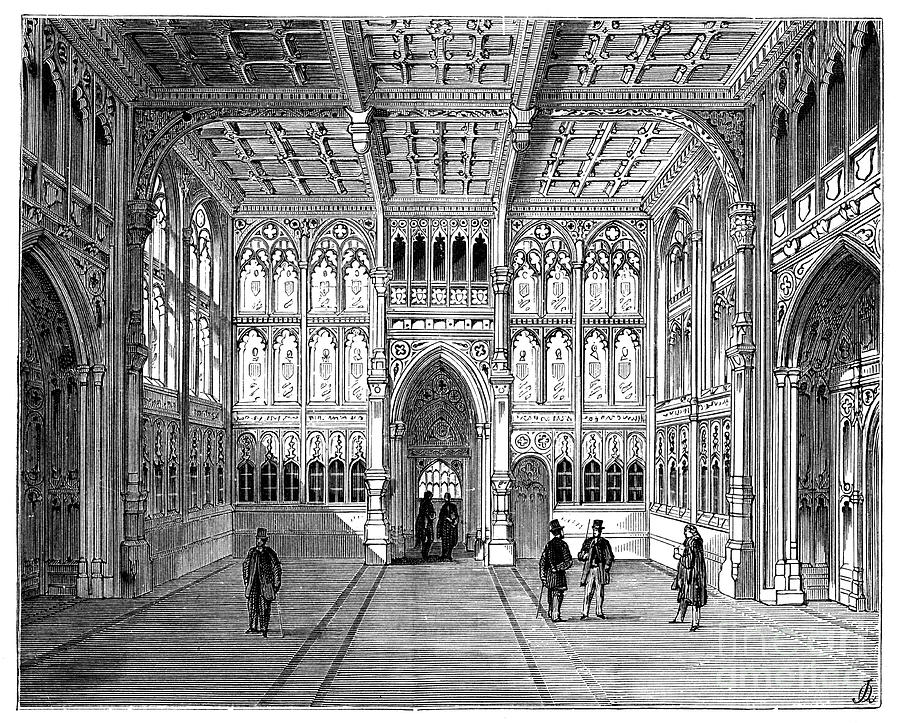 Lobby Of The Houses Of Commons, London Drawing by Print Collector