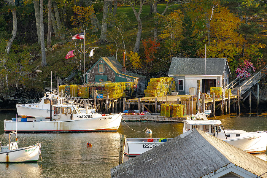 Lobster Docks, New Harbor Maine Photograph by Stan Dzugan - Fine Art ...