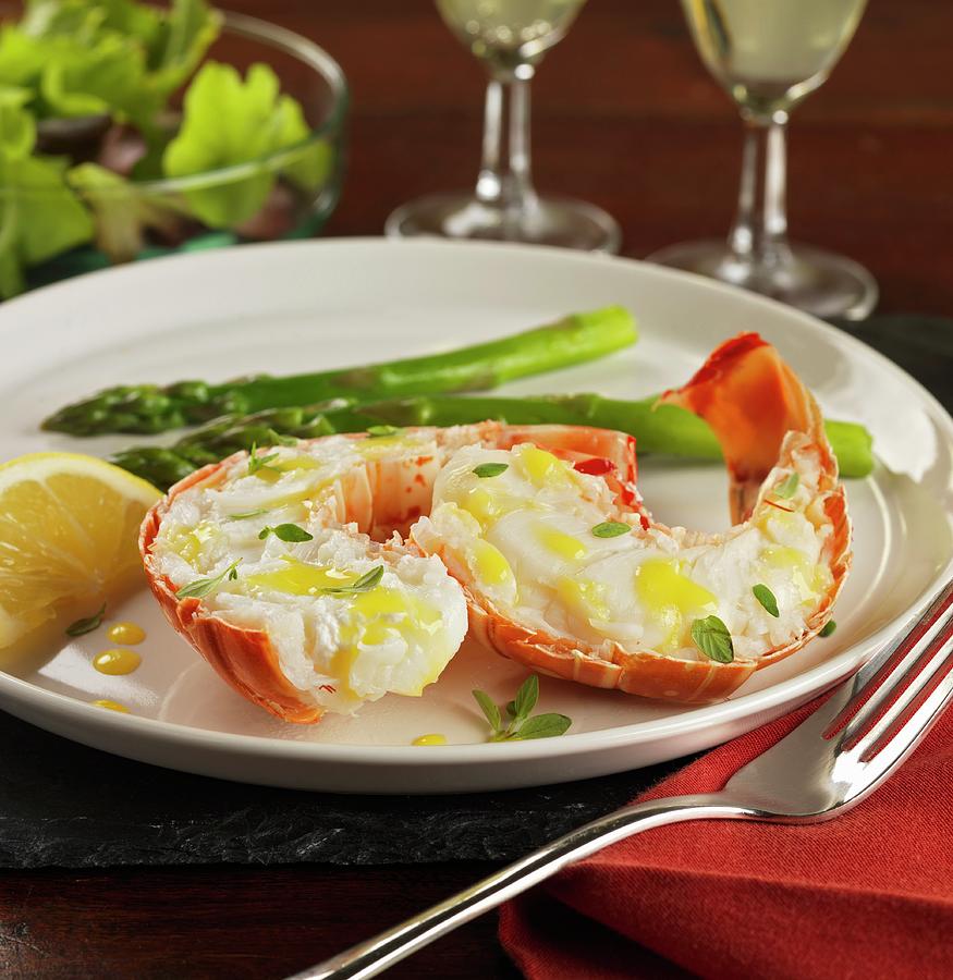 Lobster Tails With Lemon Butter And Thyme Photograph by Robert Morris