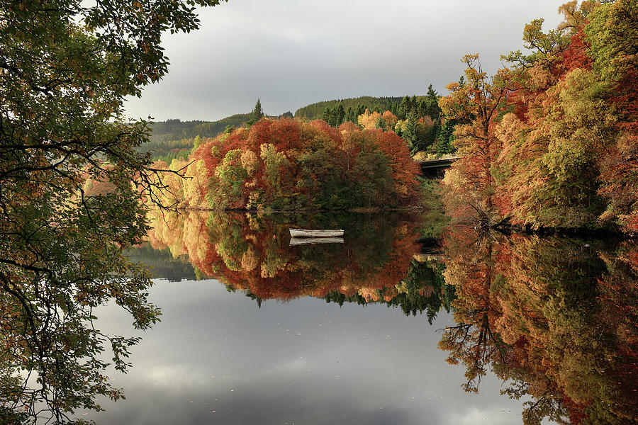 Loch Faskally Autumn Reflection Photograph by Grant Glendinning
