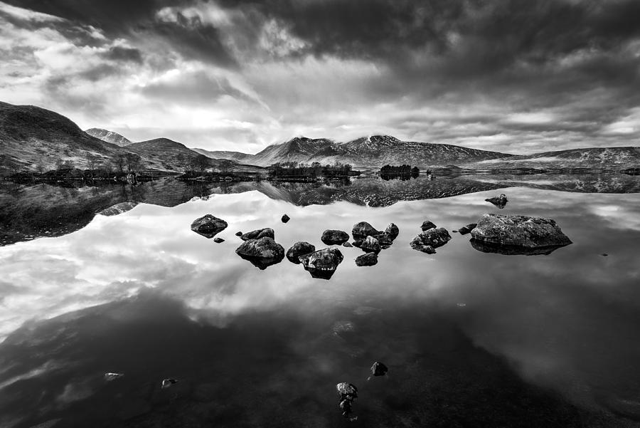 Lochan Na H-achlaise In Black In White #1 Photograph by Matt Anderson