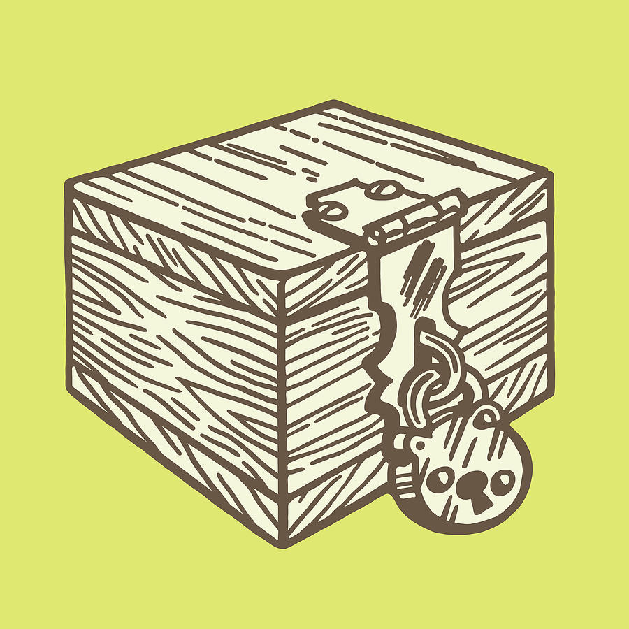Vintage Drawing - Locked Box by CSA Images