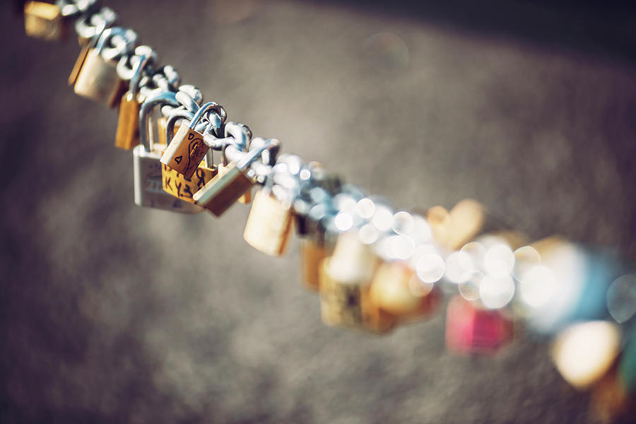 Locked locks of love and loyalty, with the names and date by Eduardo Huelin Locked locks of love and loyalty, with the names and date by Eduardo Huelin