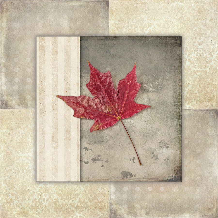 Leaf Mixed Media - Lodge Leaf Tile 1 by Lightboxjournal
