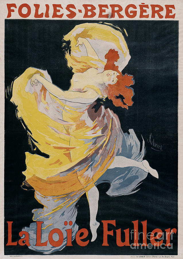 Loïe Fuller Poster. Artist Chéret Drawing by Heritage Images