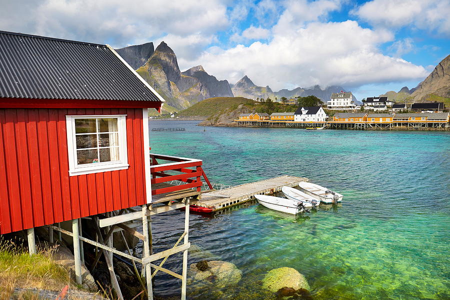 Architecture Photograph - Lofoten Islands, Traditional Red by Jan Wlodarczyk
